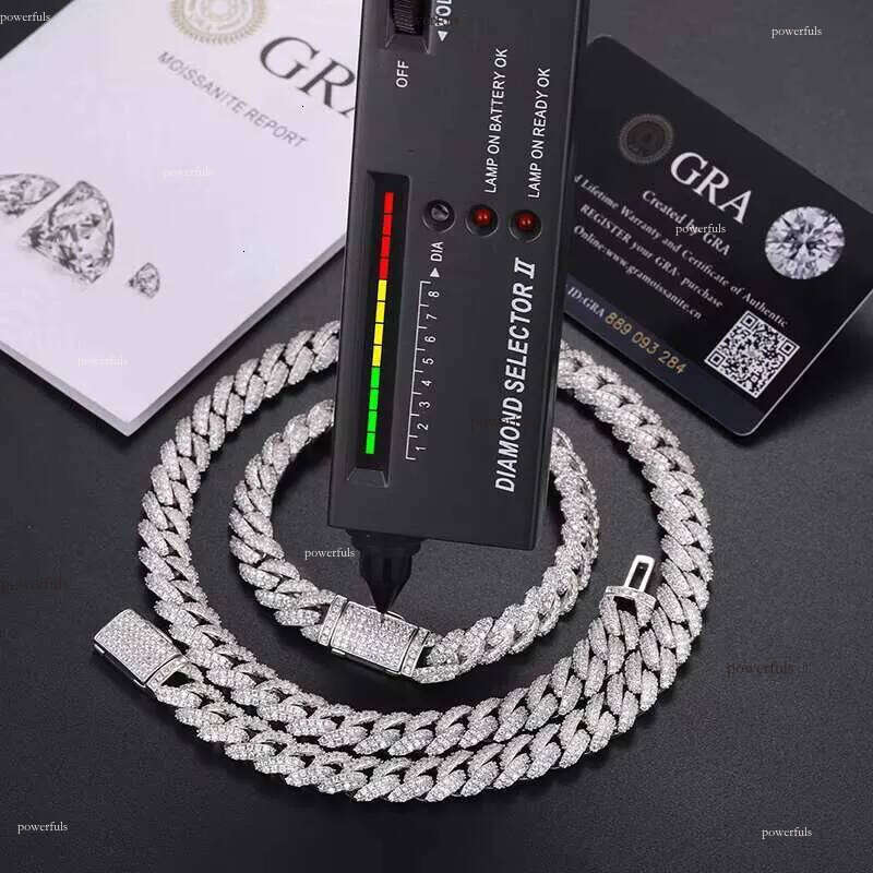 Direct Factory Price Iced Out 10mm Gold Plated Sterling Sier VVS Moissanite Dia Miami Cuban Lin Chain Necklace