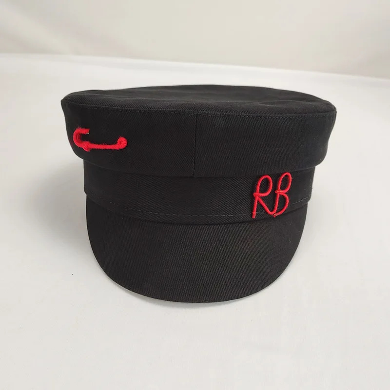 RB Letter Military Cap Spring Summer Travel sboy Caps Fashion Women Streetwear Flat Top Sailor Hat Lady Navy Hats 250714