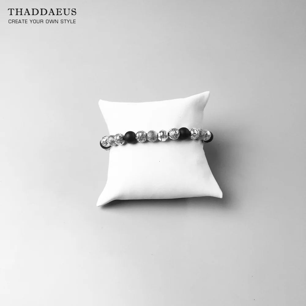 Bracelets Cross Beads Obsidian For Rebel Men Trendy Gift Europe Style Heart Masculine 925 Sterling Silver Jewelry 250711