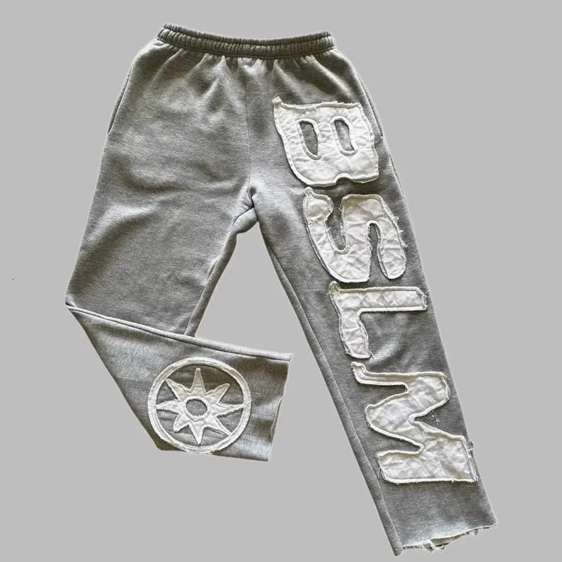 American Retro Sweatpants Y2K Clothes Mens Womens Harajuku Hip Hop Letter Embroidery Patch Oversized Sweatpants Casual Jogg Pant 250709