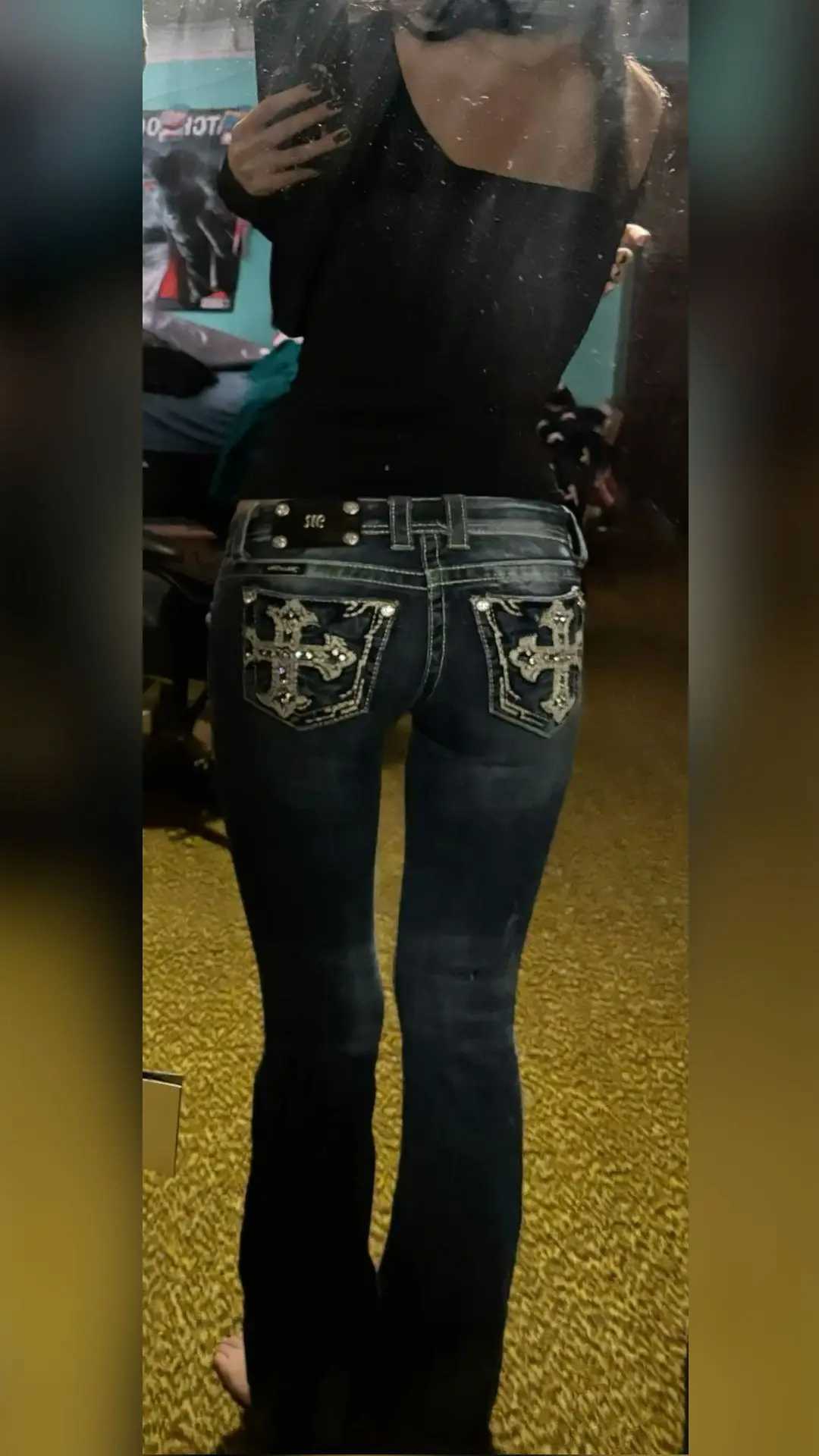 Harajuku Rock Revival Mens Jeans Y2K New Gothic Blue Denim Embroidery Womens Hip Hop Cross Pocket Wide Pants Streetwear S25715