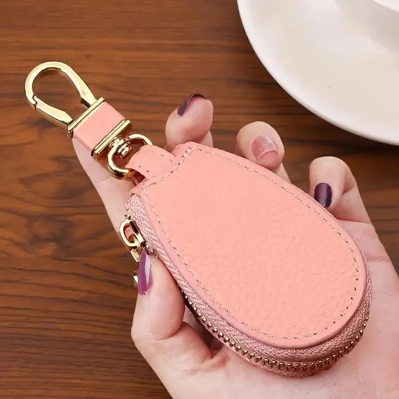 1PCS Leather Zipper Key Wallet Keychain Multifunctional Mini Purse Key Holder Case 250714