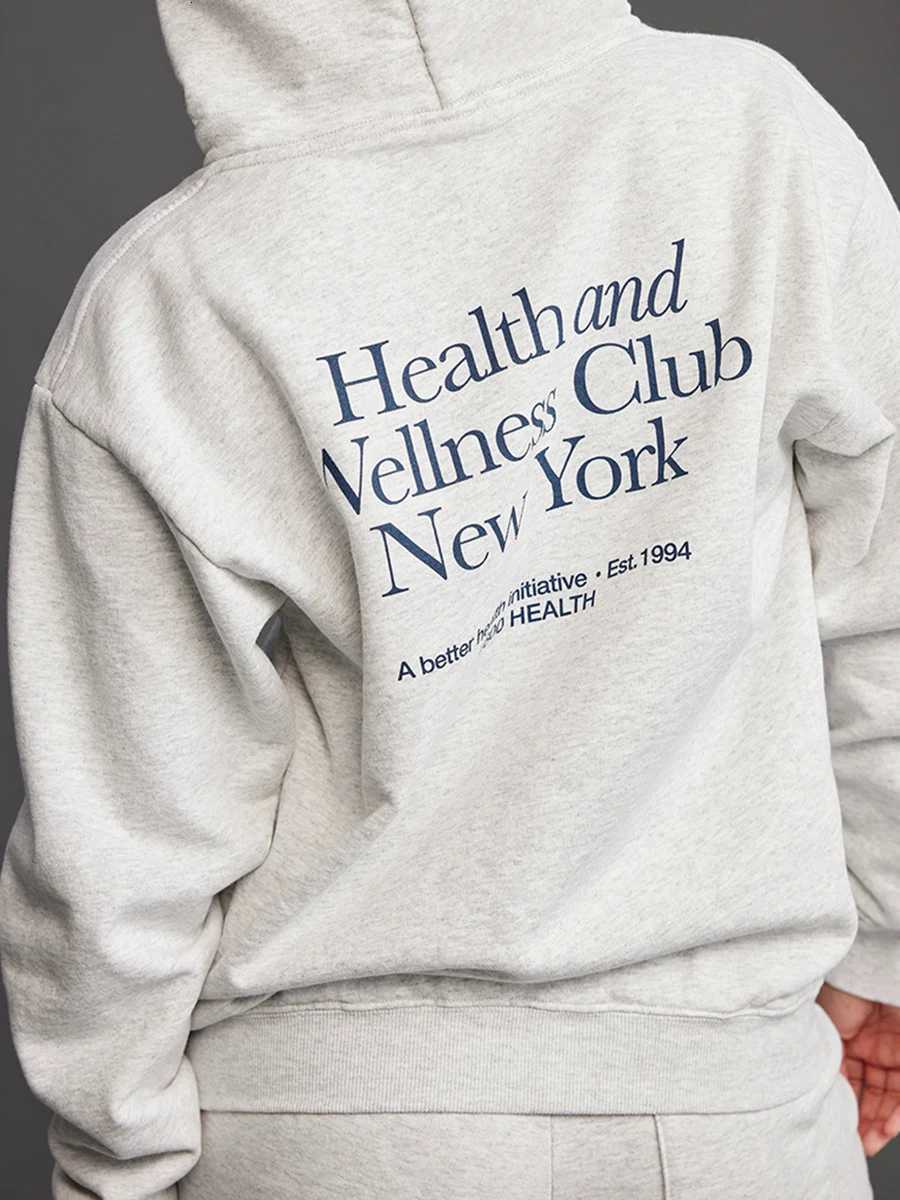 Letter Printed Sport Sweatshirts For Women Loose Casual Long Sleeve Hooded Sweatshirt 2024 New Streetwear Fashion Pullover Tops X2507151