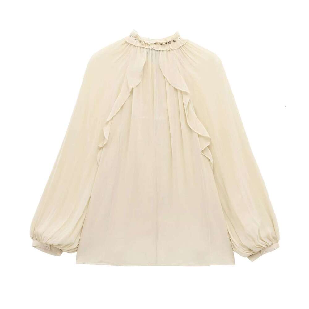 TRAFZA Summer Clothing Women's Layered Decorative Romantic Style Shirt B5