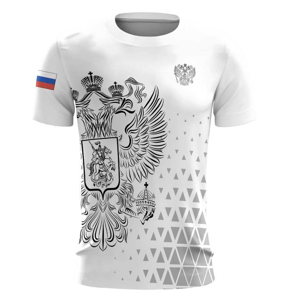 T-Shirt Da Uomo In Bandiera Russa Stampata In 3D Casualmente A Manicotto A Mani…