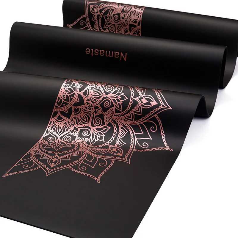 Printed Eco-Friendly PU Yoga Mat Anti-Slip Black Gym Fitness Exercise Mat Natural Rubber Yoga Mat Bolsters Cushions 11 XJ250714
