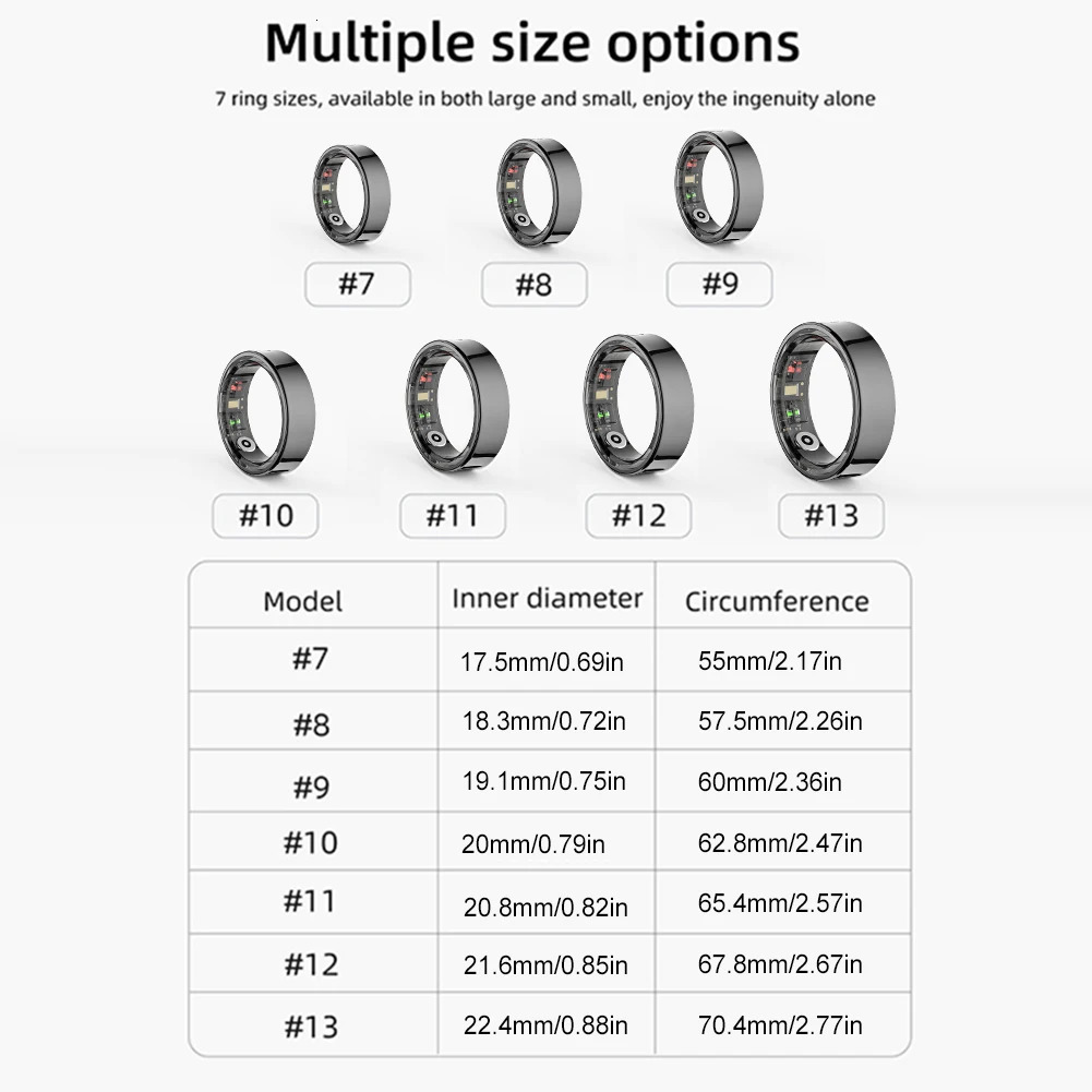 R09 Smart Ring Heart Rate Blood Oxygen Sleep Monitoring Health Fitness Rings Sleep Ring for Men Women 250711