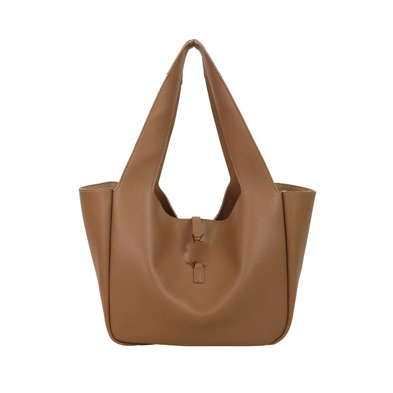 Brown handbags letters hobo leather large totes fashion causal business commute lady shoulder bag inserted letter buckle xb252