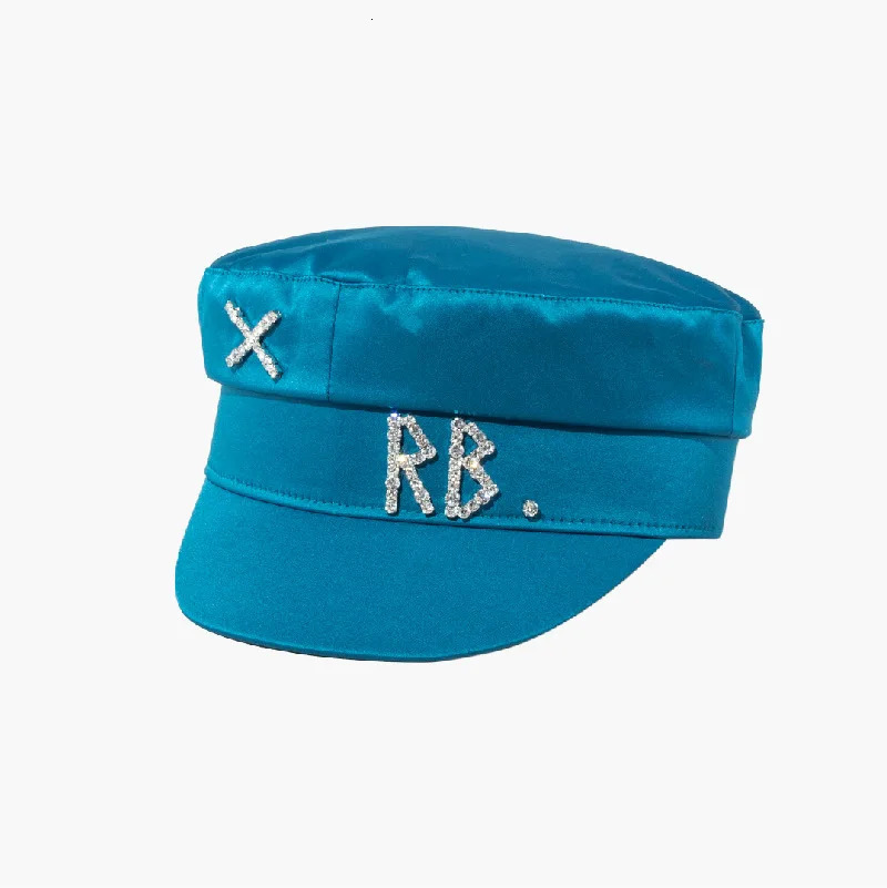 Fashion Diamond Letter Stain sboy Cap for Women Crystal-embellished Baker Boy Caps S-XL for Different Head Size 250714