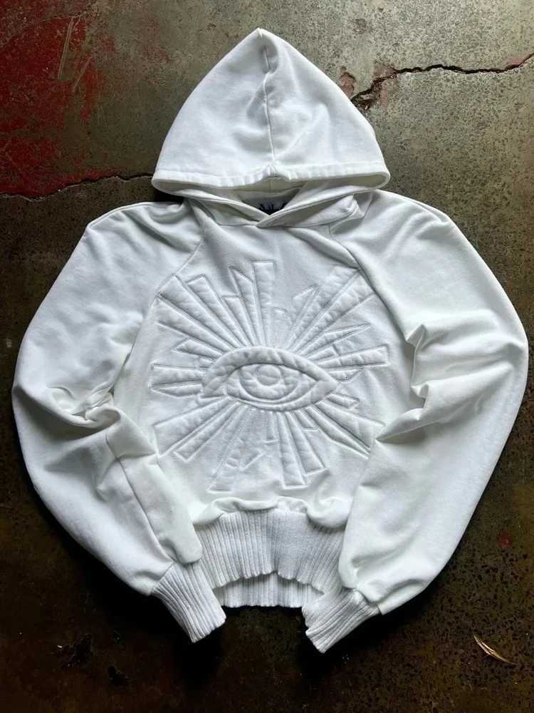 2K Pullover Hooded Long Sleeve Loose Gothic Retro 90s Creative Eye Print Street High Street Punk Casual Comfortable Clothing X2507151