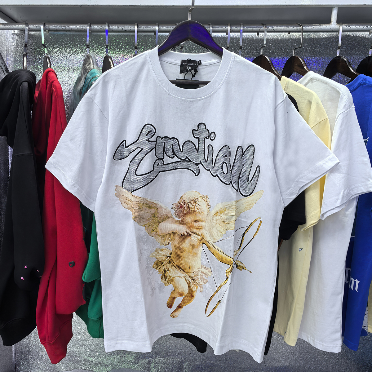 Mixed Emotion Shirt High Street Y2k Shirt Mixed Emotion T-Shirt Harakuju Printed Shirt Fashion Hip-Hop Retro Casual Cartoon Printed High Street Shorts Sleeveds 8A0