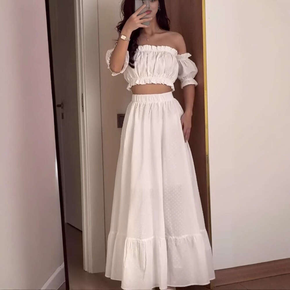 Summer New Women's Solid Color Elegant Fashion Skirt Set B5