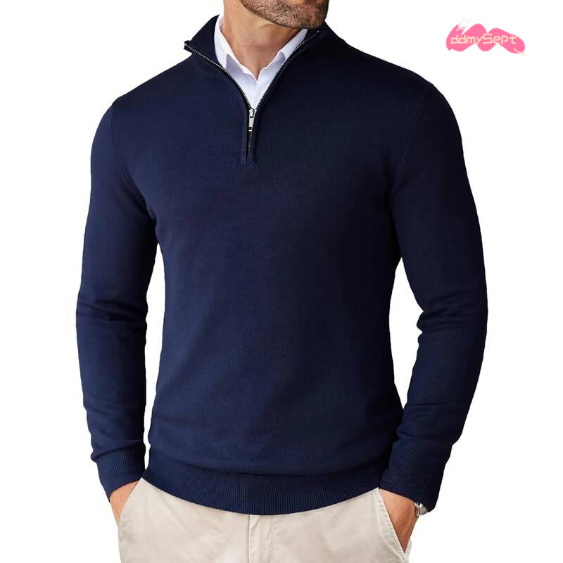 Men's Quarter Zip Up Slim Fit Lightweight Mock Neck Pullover Casual Sweaters Half Turtleneck Knitted Outdoor Streetwear ddmysept