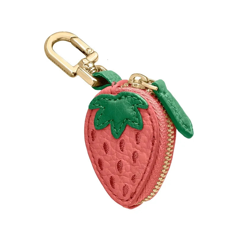 Mini Cherry Fruit Shape Coin Purse Strawberry Cute PU Leather Pendant Korean Style Keychain Earphone Bag Mini Storage Bag 250714