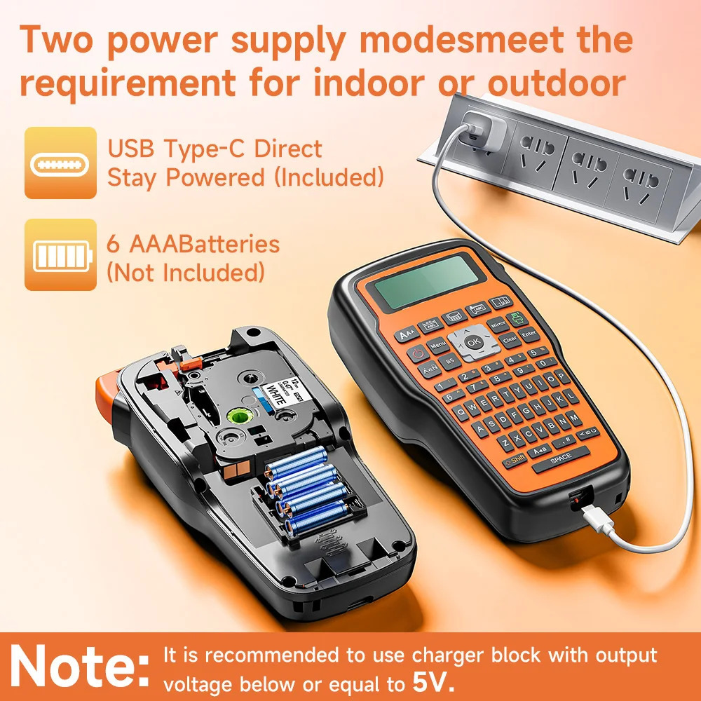 Portable Label Printer E1000 PRO Label Maker Machine with Tape USB-C for Power Multiple Font Icon for School Office Organization 250715