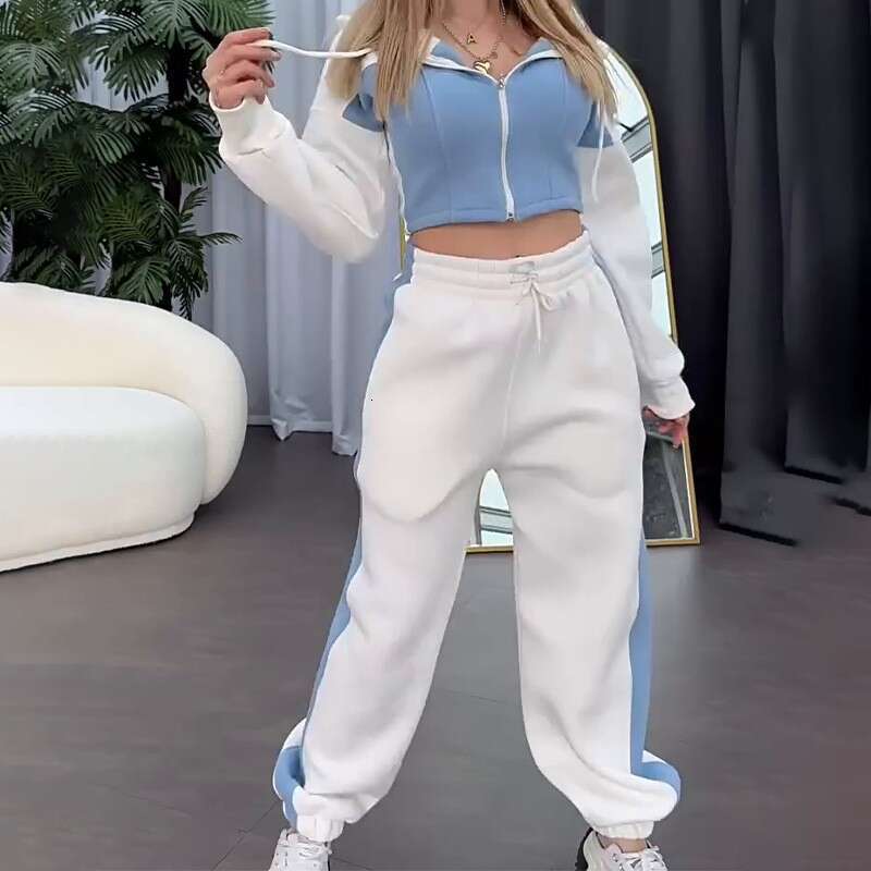 Spring New Fashion Women's Hoodie Jacket Casual Long Pants Versatile Set B5