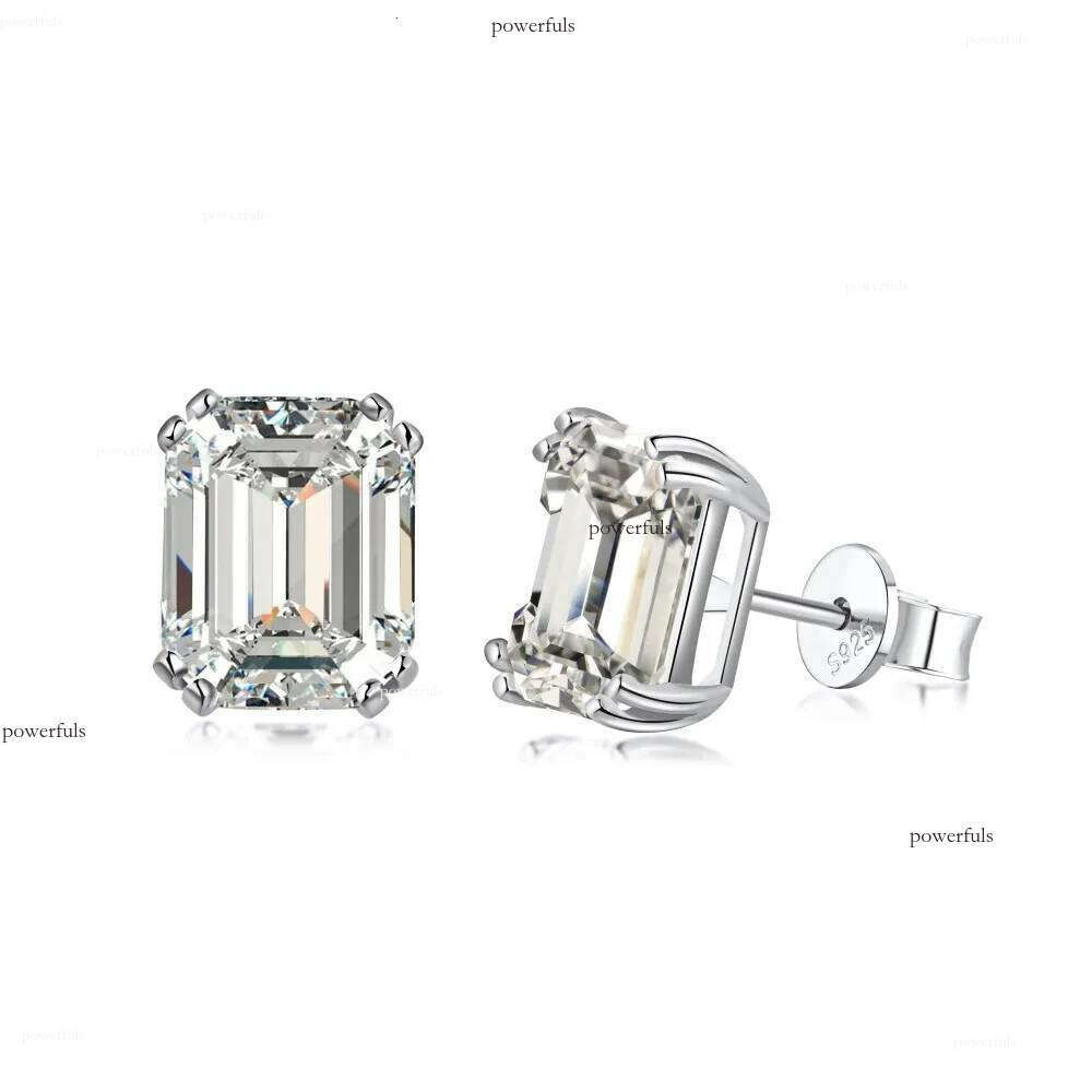 Choucong Ins Top Sell Gorgeous Stud Earrings Lady Fashion Jewelry Real 100% Sterling Sier Emerlad White Moissanite Dia Women Earring Gift