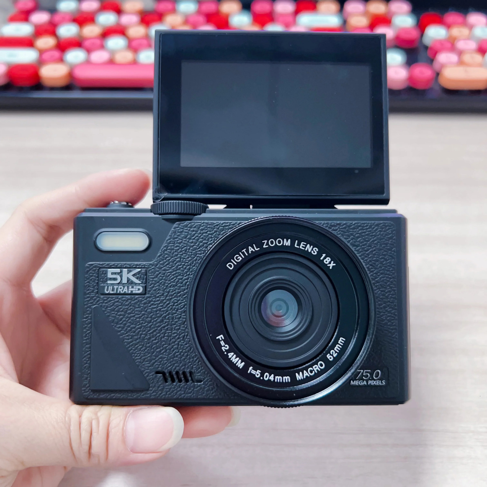 5K Ultra-High Definition 18X Zoom Digital Camera 3.0-Inch 180-Degree Rotating High-Definition Screen Student Camera Birthday Gif 250715