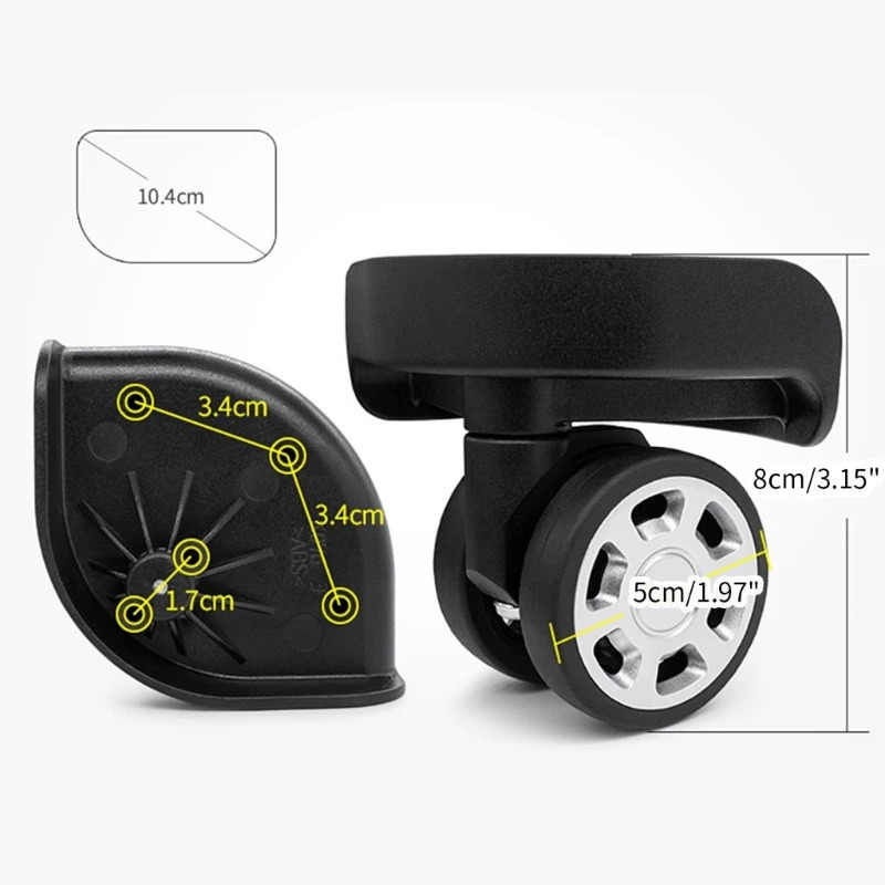 1 Pair Universal Trolley Case Luggage Wheels Luggage Box Swivel Left and Right Wheels DIY Travel Suitcase Replacement Parts 250708