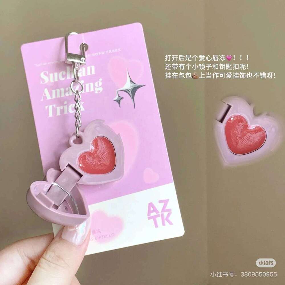 Aztk Pink Love Freeze Hydrating Mirror Lip Glaze Moisturizing Nude Lipstick Blush Pendant X250715