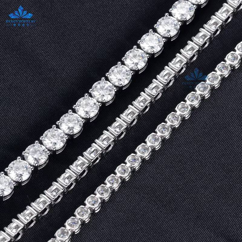 Hip Hop Jewelry VVS Moissanite Diamond Necklace Iced Out Bracelet 925 Silver Diamond Tennis Necklace for Women