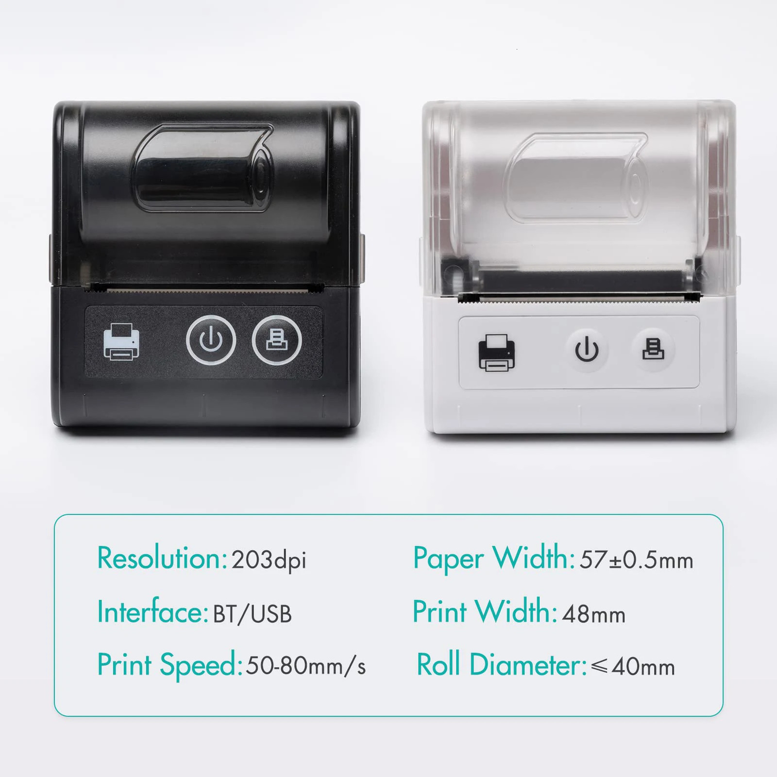 58MM Mini Pocket Thermal Receipt Printer Mobile Portable Ticket Bill Wireless Bluetooth USB Thermal POS Printer PC Android IOS 250715