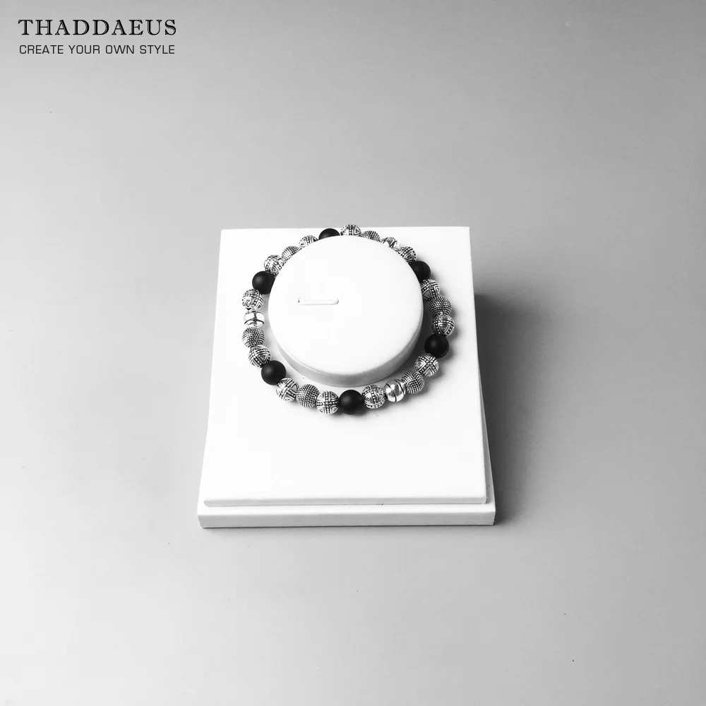 Bracelets Cross Beads Obsidian For Rebel Men Trendy Gift Europe Style Heart Masculine 925 Sterling Silver Jewelry 250711
