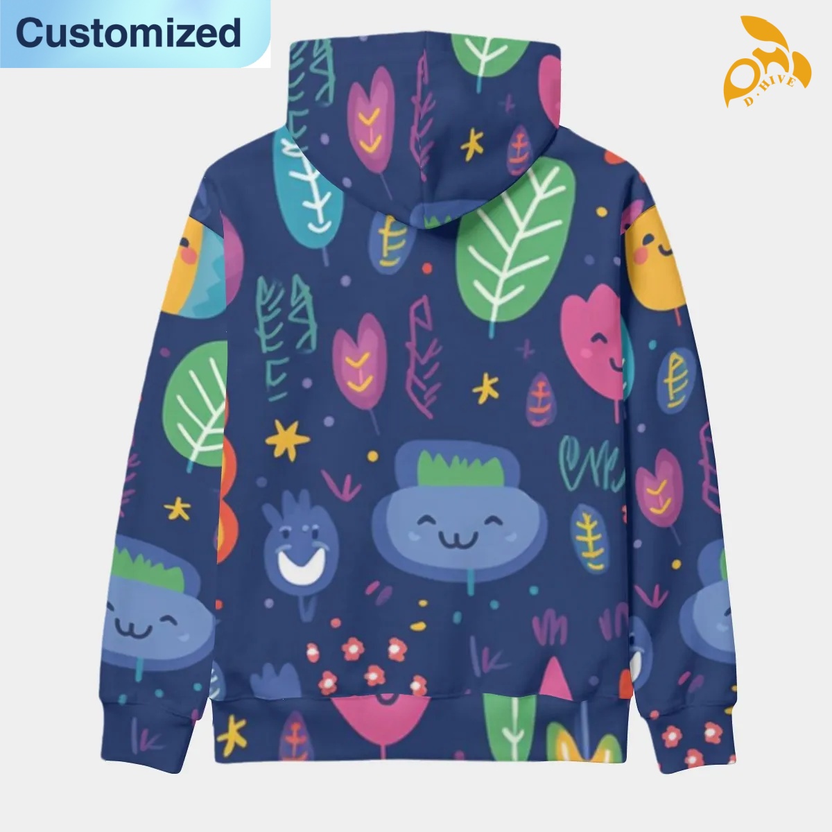 free shipping designer of customized Wear-resistant fashionable All-Over Print Men's thickened pullover hoodie with exquisite patterns from US