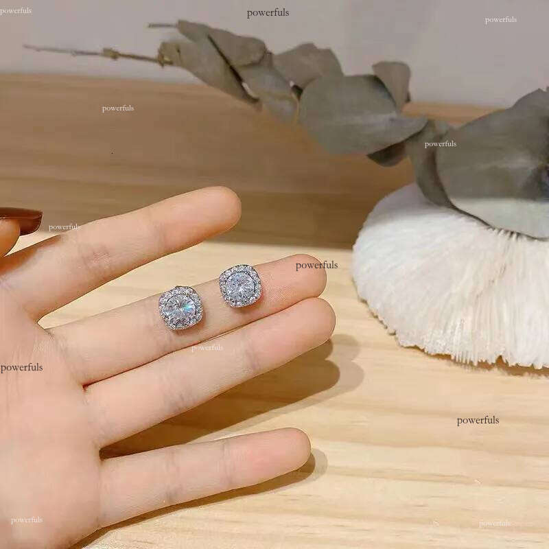classic earring desinger jewelry Women S sier six claw inlaid with dia hip-hop trend moissanite stone earrings studs Rock Rapper gift