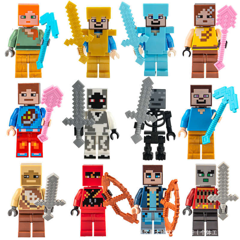8 Superhero Ninja PUBG Pixel World Building Blocks Figures Educational Assembly Toys