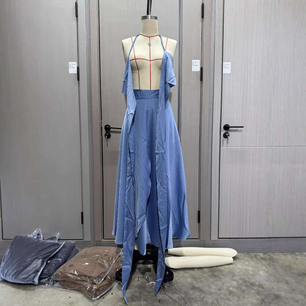 Summer New Strapless Slim Waist Beach Vacation Skirt Set Women's Fashion B5