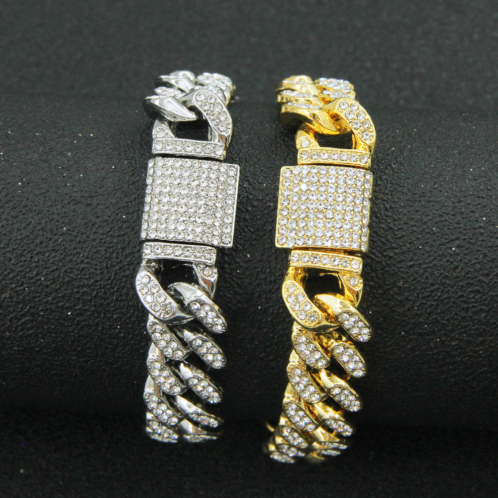 Luxury Jewelry Designer Jewelry European And American Hip-hop Full Diamond Exaggerated Chain Necklace Jewelry For Men, Dominant Heavy Craft Miami Big 