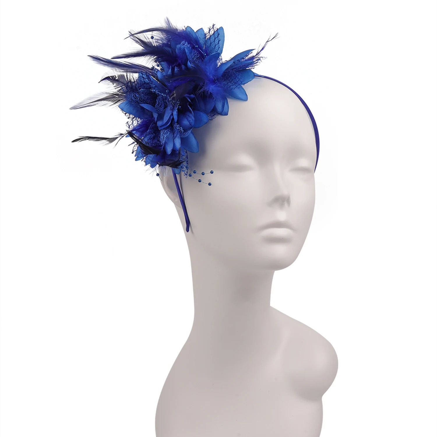 Flower Fascinators with Mesh Feather Headband Women PographParty headwear Cocktail Wedding Hair Accessories 250715