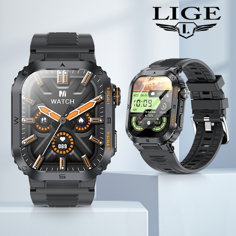 LIGE Women's Men's Smart Watch, 1.8-inch HD Smart Watch with 120 Sports Modes, Heart Rate/Sleep Monitoring, IP67 Waterproof, Bluetooth Call 