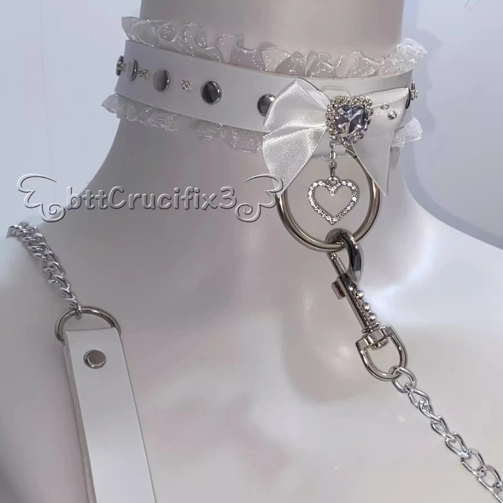 Women Y2K Girl Maid Cosplay Harajuku Gothic Punk necklace short Necklace Jewelry chokers angel Choker Hip Hop Jewelry collar 250714