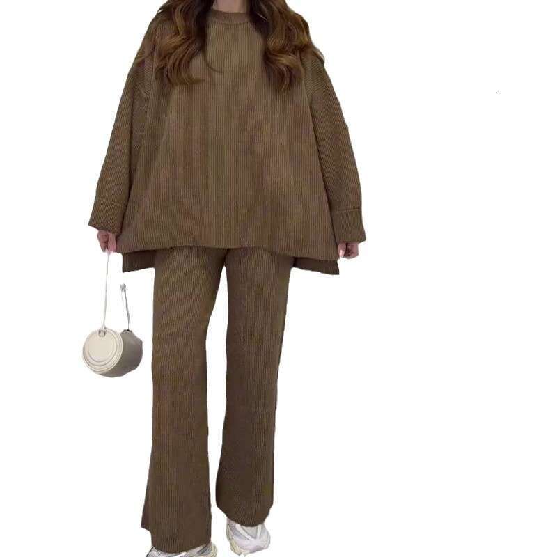 Autumn New Women's Sweater Knitted Fashion Casual Long Pants Set B5