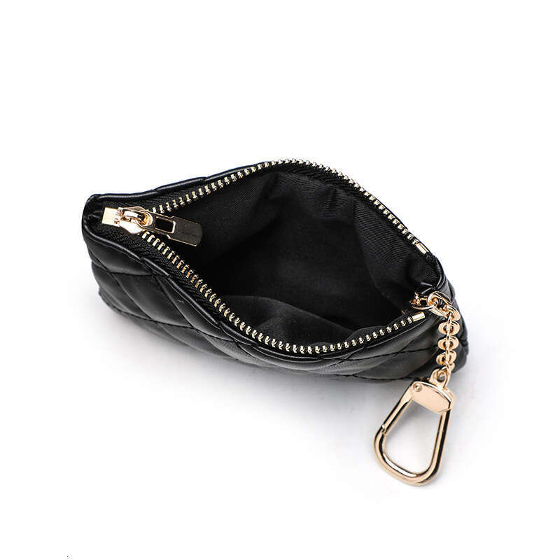 Women's Purse 2024 New Zipper Solid Color PU Embroidered Quilted Soft Leather Small Coin Card Holder Decorative Bag