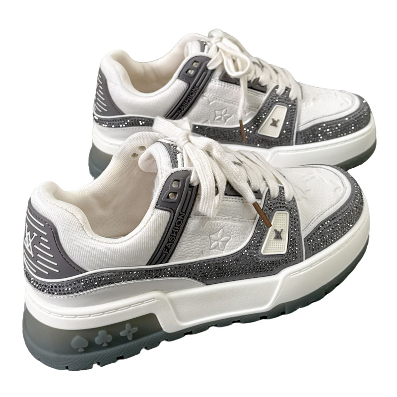 Designer Running Shoes for spring and autumn sparkling diamond Women's casual shoes thick bottom versatile sports Shoes