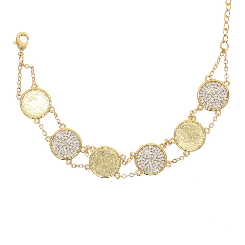 Bling round zircon necklace Cz Paved Necklace Gold Color Fashion Jewelry Gift for Women 250711