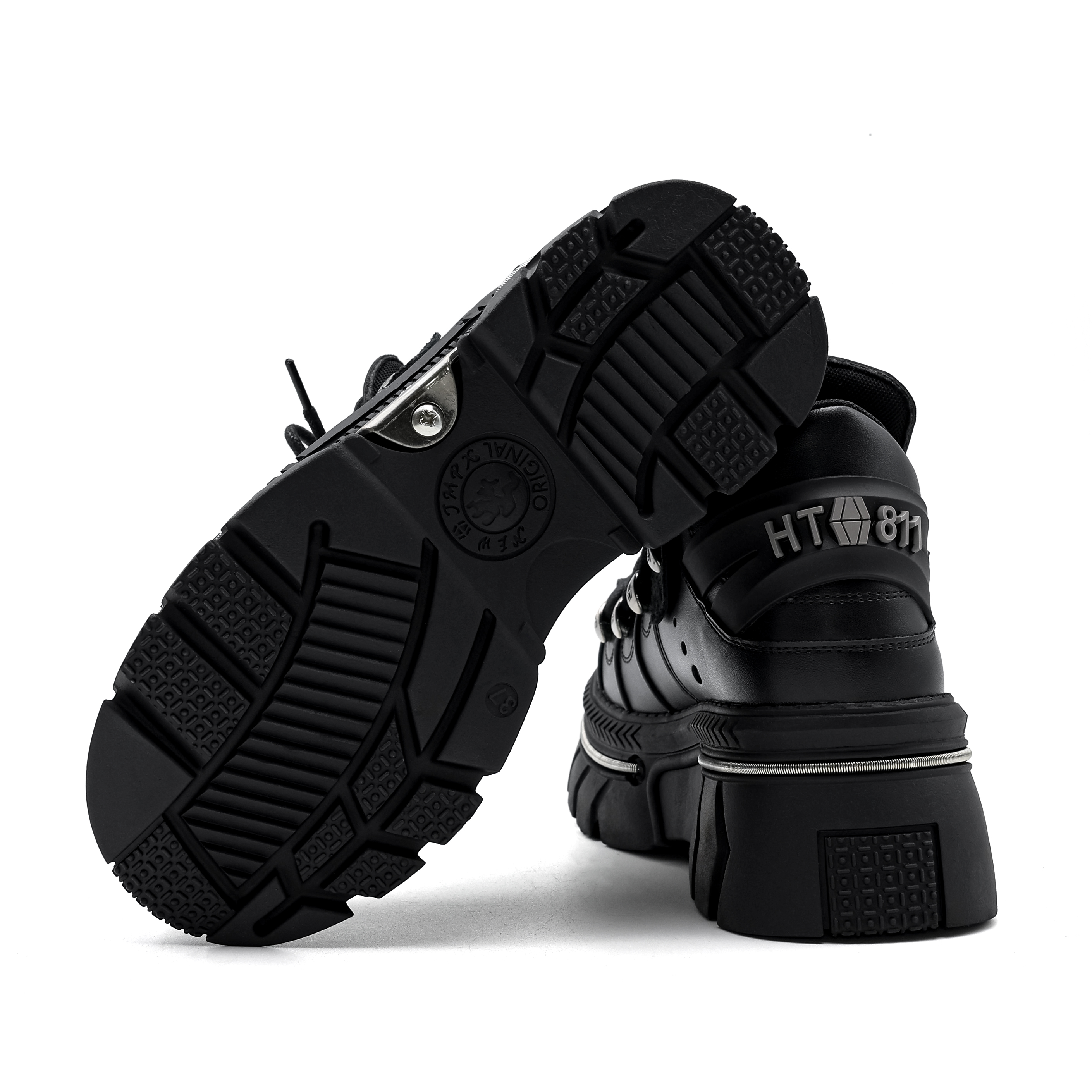 Gothic Dark Single-Piece Womens Small Heels Summer Edition with Comfortable Thicker Soles