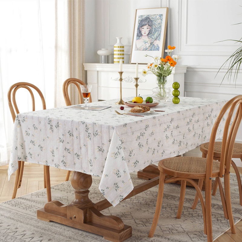 Luxurious and high - end tablecloth with floral patterns tassels washable Customizable for dining table decoration