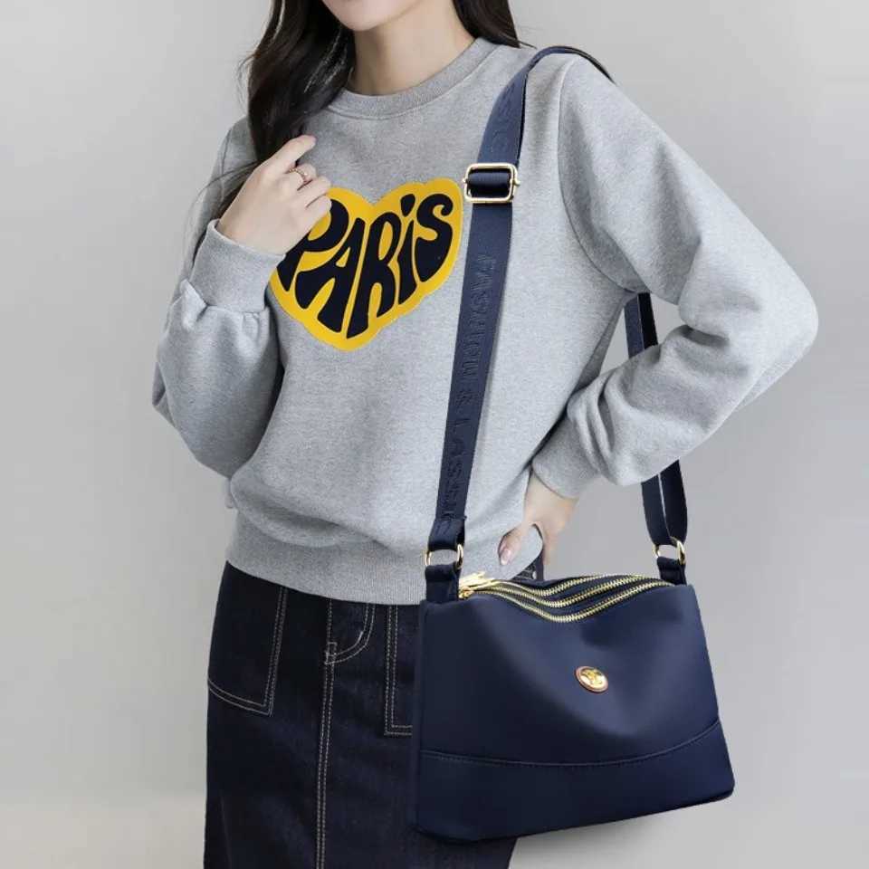 High Quality Womens Waterproof Nylon Multilayer Crossbody Bag Ladies Large Capacity Handbag Purse Female Shoulder Bags 3 Layers
