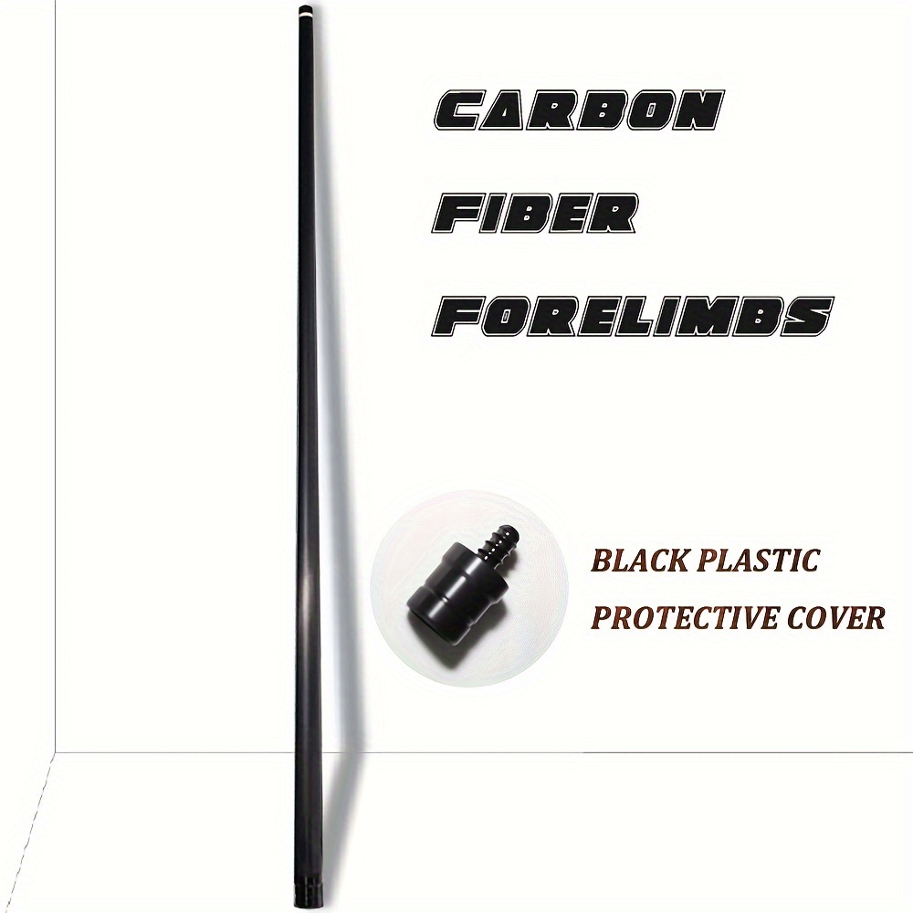 OKHEALING 29in Carbon Fiber Pool Cue Single Shaft, Tip 12.4mm, 12.9mm, 3/8 * 8, 3/8 * 3 Joint Bakelite, Pigskin tip Low Deflection Technology, Ultra-S