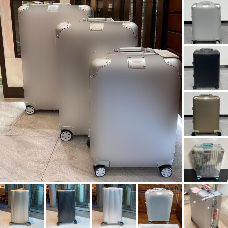 High quality Aluminum suitcase designer alloy luggage 21carry on boarding size travel 33trunk large capacity luggage metal suitcase with wheel suitcase set