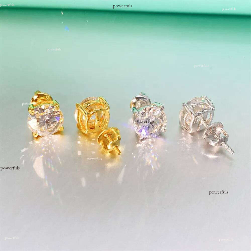 Rare Cut 0.5-2CT Cherry Blossom Moissanite Dia Stud D Color VVS Sterling Sier Ladys Earrings for Women 2023