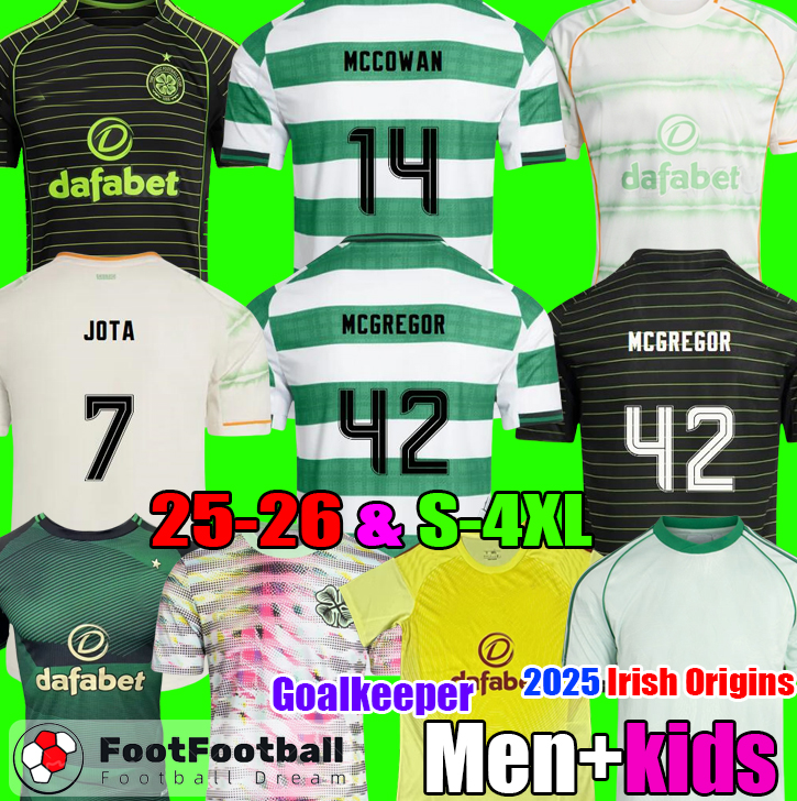 2025 CELTICFC jersey 24 25 26 football shirt Soccer Jerseys Irish Origins 2026 JOSEPH Football Shirt TURNBULL CHRISTIE JOTA FORREST Men Kids kit tops