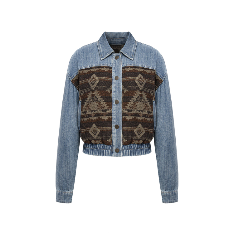 Personality Boosting Soft Material Winter Jacket with Color Blocking Design