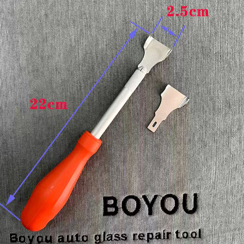 Automotive glass adhesive scraper, designed for various vehicles