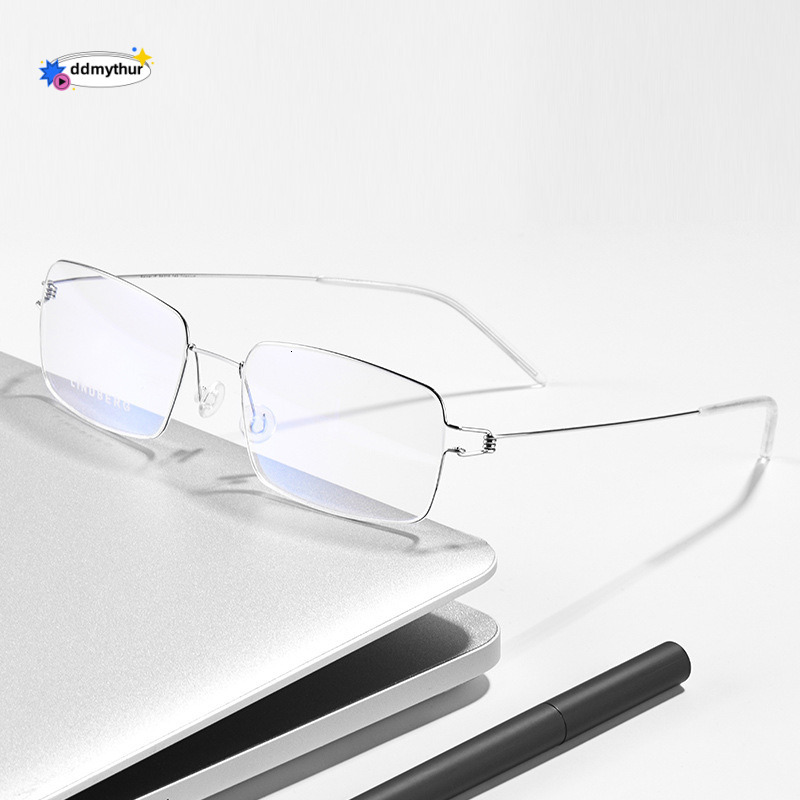 Ultra-Light Pure Titanium Casual Business Reading Glasses M, Square Frame, Screws, No Welding Points, Presbyopic Glasses, High Definition, Comfortable