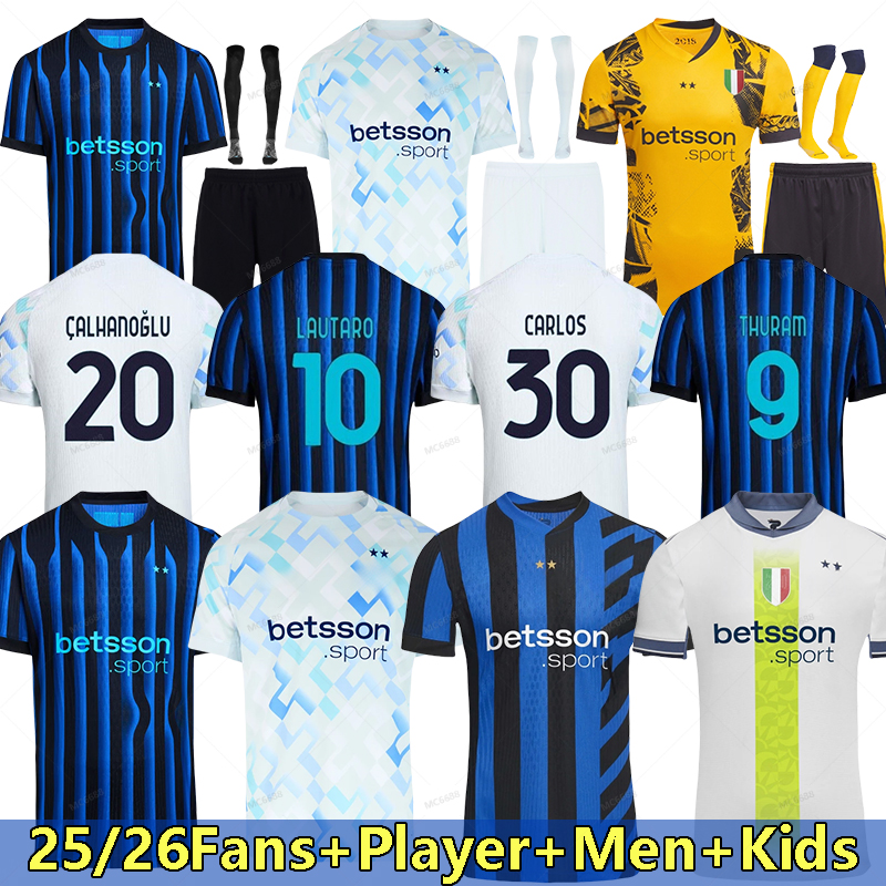 24 25 26 Inter Milasn LAUTARO soccer Jersey BARELLA CORREA BARELLA THURAM DIMARCO Away BASTONI Third fans Players Retro RONALDO Football Shirt Tracksuit men kids kit